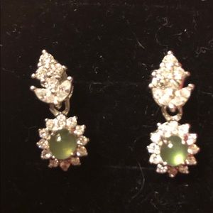 Natural Jadeite Earrings 925 Sterling Silver